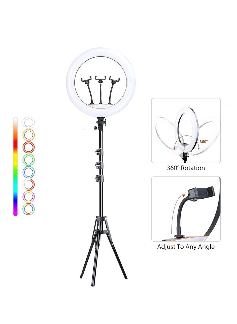 Portable MJ45 RGB Desktop SoftThree Mobile Holder &  Stand for Making YouTube Insta Reels Makeup Videos