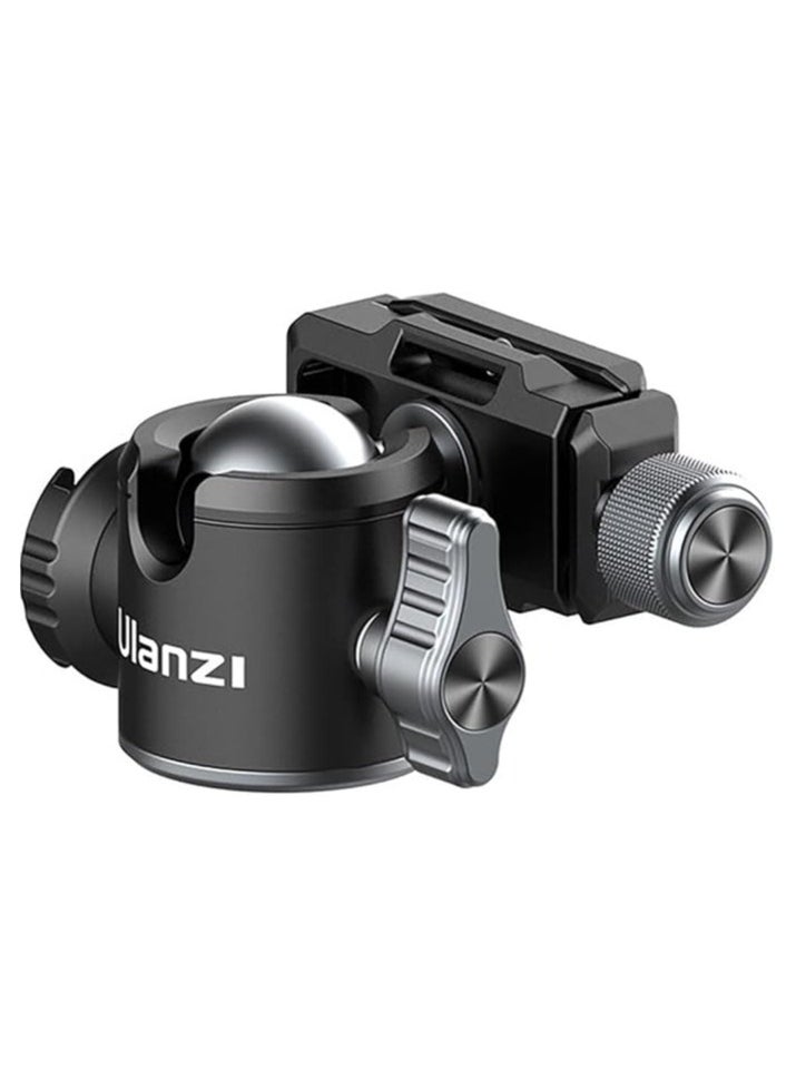 ULANZI U-80L Tripod Ball Head with Quick Release Arca Swiss Plate | 360° Rotating Metal Ball Head Camera Mount with & Cold Shoe adapter | Max Load 10kg | 1/4