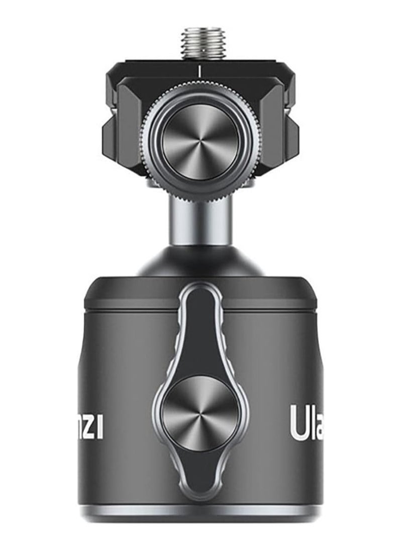 ULANZI U-80L Tripod Ball Head with Quick Release Arca Swiss Plate | 360° Rotating Metal Ball Head Camera Mount with & Cold Shoe adapter | Max Load 10kg | 1/4