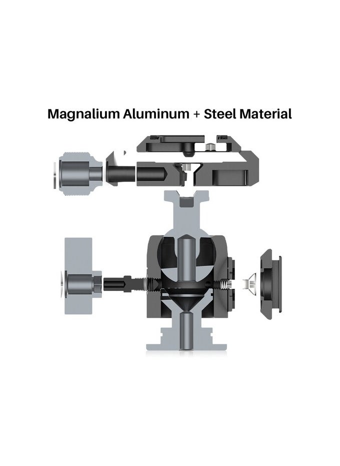 ULANZI U-80L Tripod Ball Head with Quick Release Arca Swiss Plate | 360° Rotating Metal Ball Head Camera Mount with & Cold Shoe adapter | Max Load 10kg | 1/4