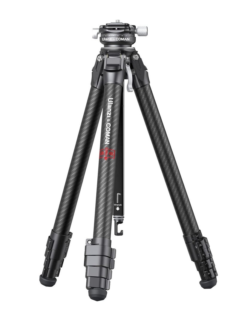 Ulanzi Zero-Y Carbon Fiber Lightweight Travel Tripod | Panoramic Tripod Head | Storage Length 42cm | Adjustable Height 15.3-156cm | Payload 10Kg | Ulanzi Zero Y | 1.1Kg