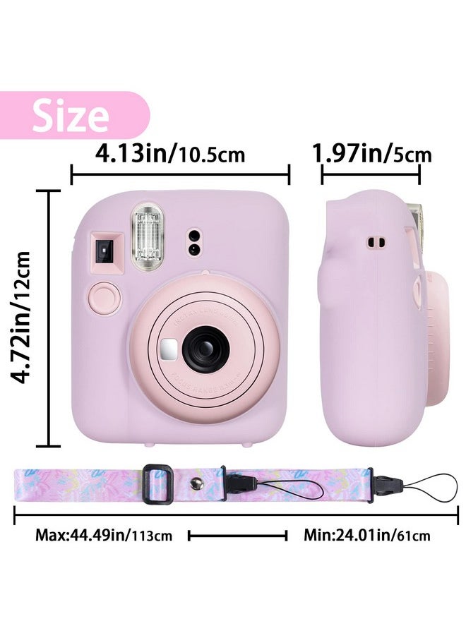 Silicon Protective Cover Suitable For Fujifilm Instax Mini 12 Camera With Shoulder Strap(Blossom Pink,Case Only)