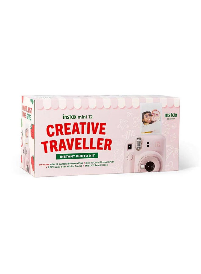 Instax Mini 12 Creative Traveller Instant Photo Kit (Blossom Pink)