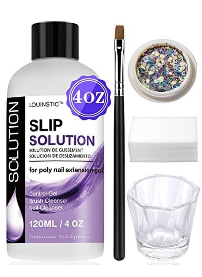 Polygel Slip Solution - 4Oz Slip Solution For Polygel Nails Anti-Stick Gel Solution For Poly Gel Nail Kit