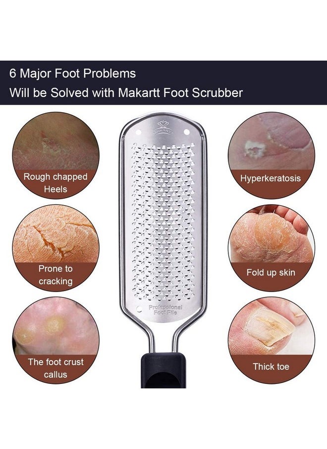 Callus Remover Foot File Fine Foot Rasp Stainless Steel Colossal Foot Scrubber Salon Home Pedicure Foot Care Tool For Soft Feet, F-03