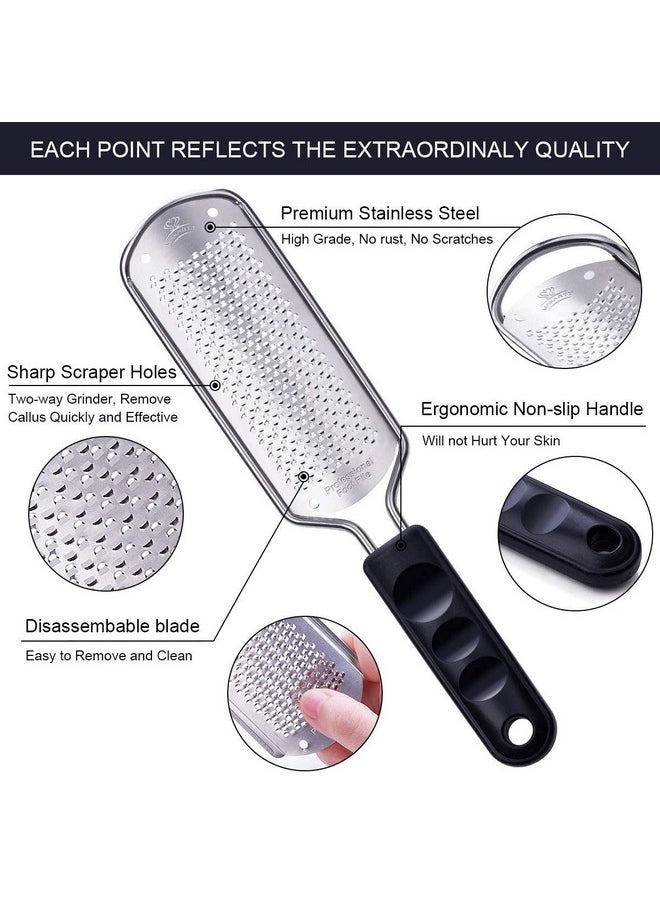 Callus Remover Foot File Fine Foot Rasp Stainless Steel Colossal Foot Scrubber Salon Home Pedicure Foot Care Tool For Soft Feet, F-03