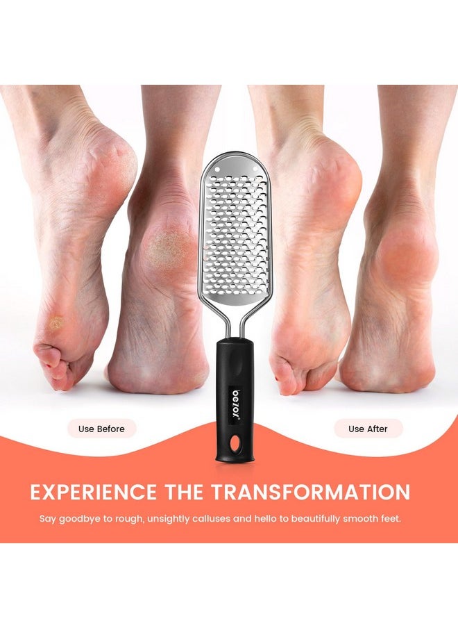 Foot Scrubber For Dead Skin - Stainless Steel Heel Callus Foot File For Efficient Callus Removal - Foot Scraper Rasp For Smooth Feet (Dark)