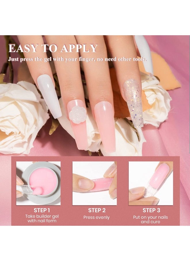 Solid Builder Gel, Nail Sculpture Gel Non-Sticky 4 Colors Nude Clear White Pink Hard Builder Gel Nails Uv Led Nail Extension Gel For Nail Salon Home Manicure