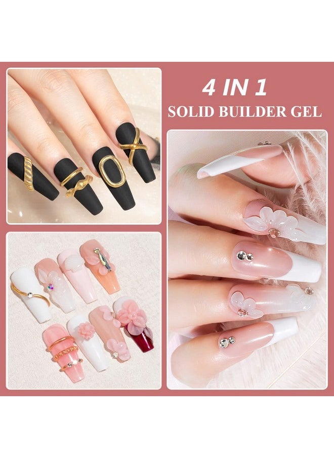 Solid Builder Gel, Nail Sculpture Gel Non-Sticky 4 Colors Nude Clear White Pink Hard Builder Gel Nails Uv Led Nail Extension Gel For Nail Salon Home Manicure