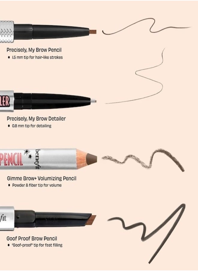 Benefit Cosmetics Precisely, My Brow Pencil Waterproof Eyebrow Definer Shade 3.75 – Warm Medium, 0.03g