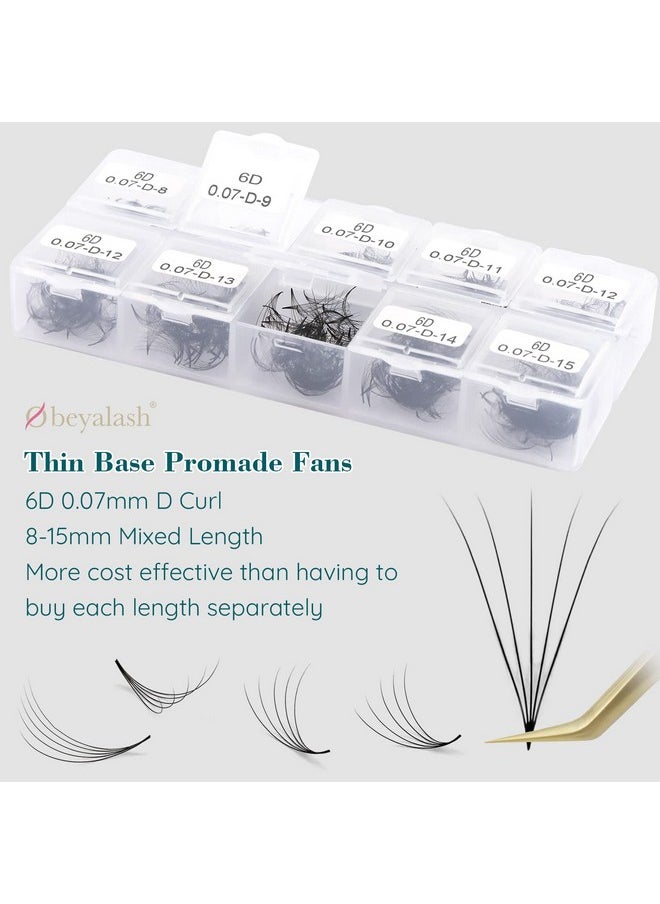 1000Pcs Loose Premade Fans Eyelash Extensions 4D Handmade Pomade Lash Fans 0.07Mm C Curl Loose Fans Lash Extensions 8-15Mm Promade Fans Lash Extensions(4D-0.07 C Curl 8-15Mm)
