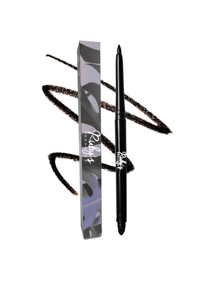 Kohl Eyeliner In Black, Kajal Pencil With In-Built Smudger For Smokey-Eye, Extra Smooth & Blendable, Long-Wearing Matte Finish, Organic Eye Makeup, Cruelty-Free & Vegan, 0.35 Gm