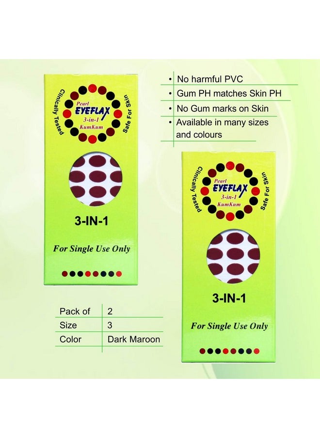 Kumkum Dark Maroon Oval Bindi Pack Of 2 (15 Flaps Each Box) (3)