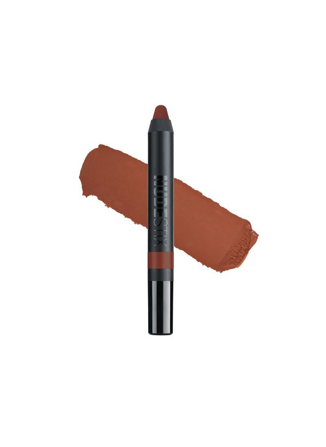 Intense Matte Lip + Cheek Pencil, Lipstick + Lip Liner + Cheek Blush Tint, Multi Use Makeup For Long Lasting Color, Smooth Coverage, Shade: Fringe