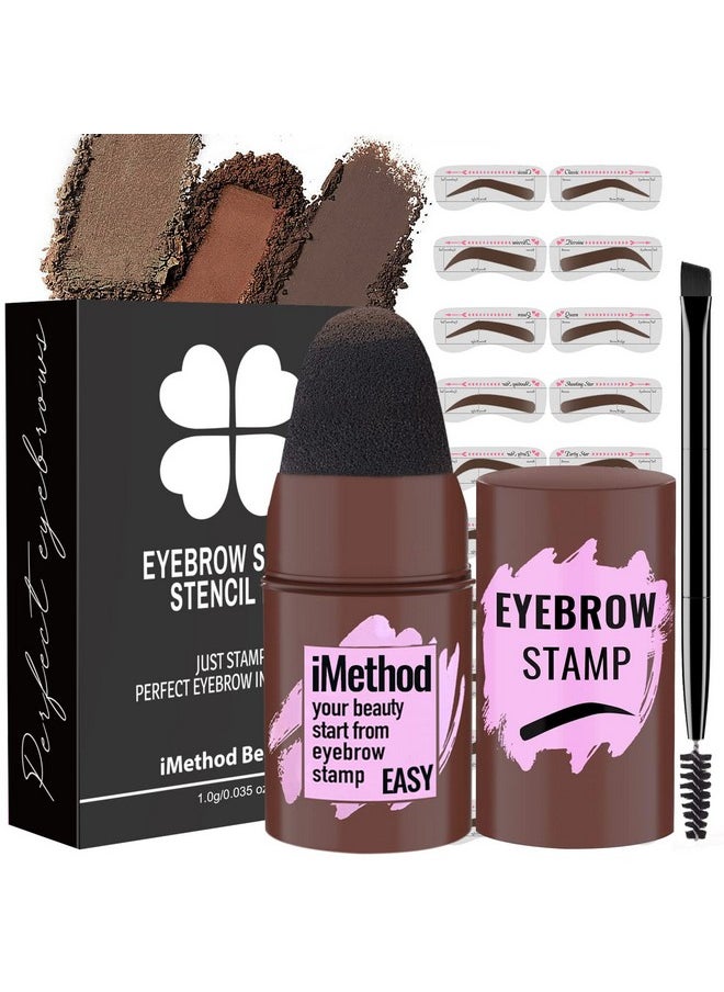 Eyebrow Stamp And Eyebrow Stencil Kit - Eyebrow Stamp And Shaping Kit For Perfect Brow, Eye Brow Shaping Kit, Long-Lasting, Light Brown