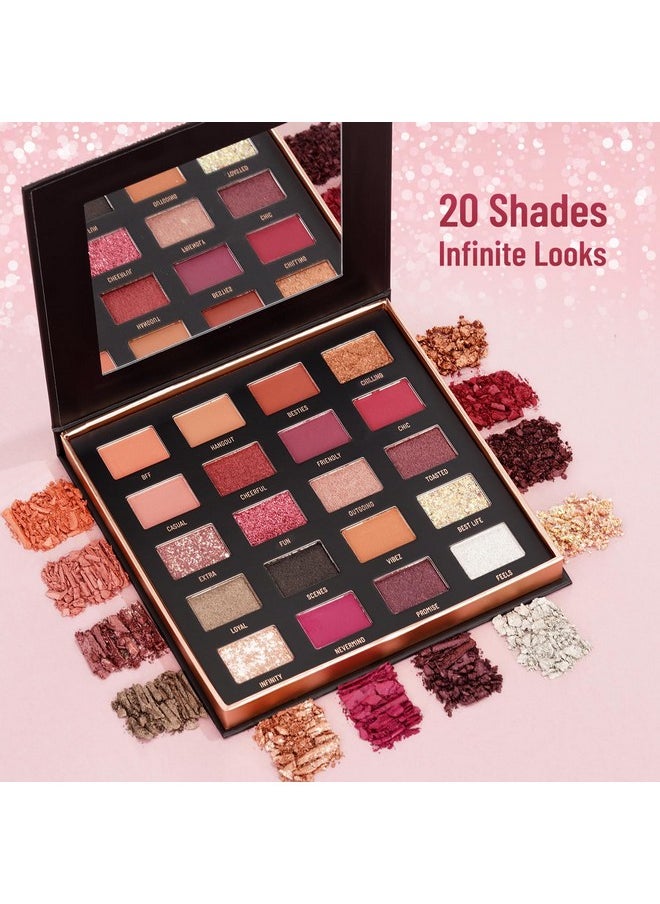 Power Stage Eyeshadow Palette With 20 Pigmented Shades | Blend Of Matte And Shimmers Eye Makeup Palette | Shade- Mystic Glam, 25G