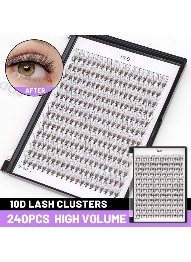 D Curl 10D/20D/30D Clusters Lashes 8-22Mm To Choose Natural Lash Clusters Eyelash Extension Soft Lashes Individual Eyelashes (10D-0.1-D Curl -18Mm)