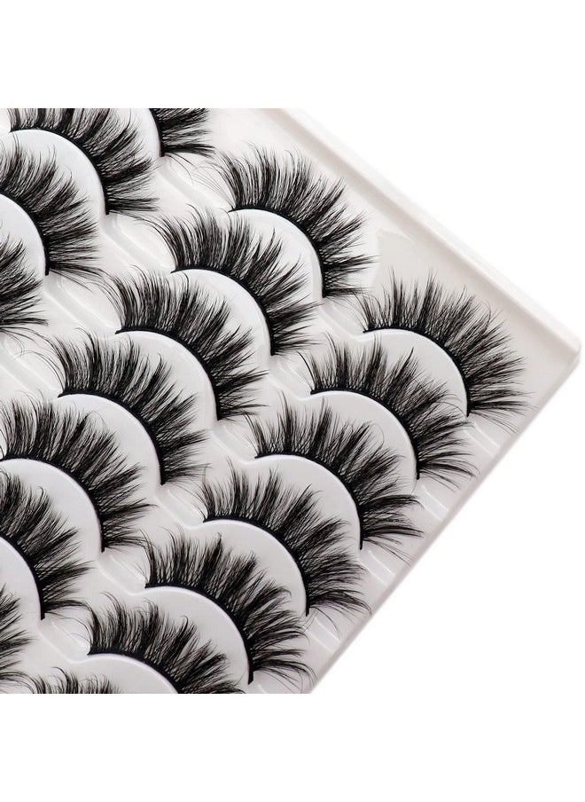 Eyelashes Natural Look Faux Mink Lashes Pack Handmade Fluffy False Eyelashes 14 Pairs Cat Eye Lashes (54)