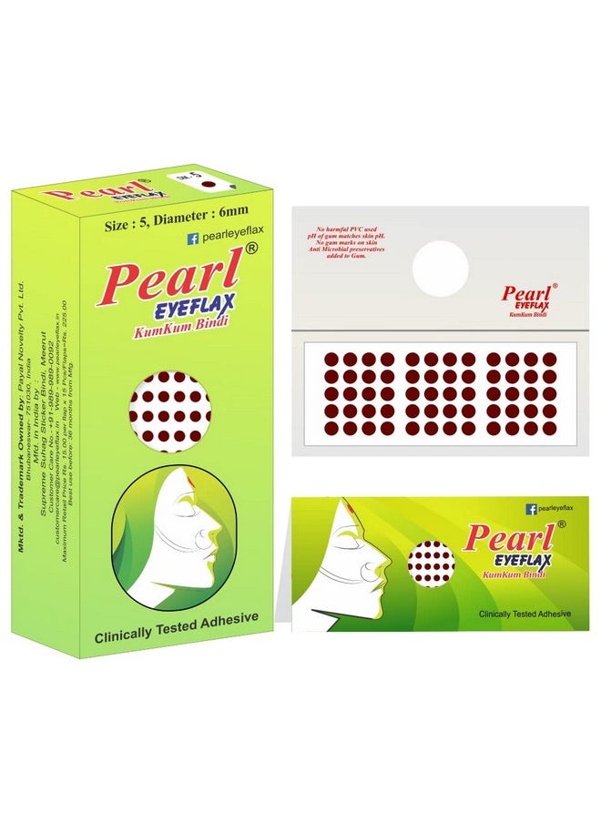 Velvet Kumkum Bindi With 15 Flaps Each Box - Self Adhesive, Reusable For Women Ladies Girls Pack 2 (Dark Maroon Round, Size 5, Diameter 6Mm)