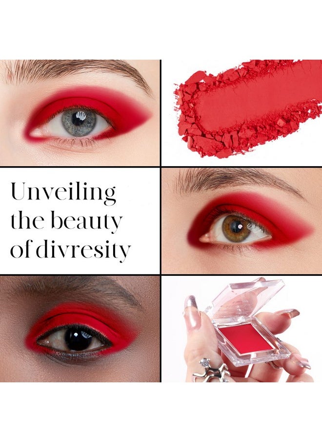 Single Red Eyeshadow Palette,High Pigment,Longwear,Intense Color Gothic Makeup