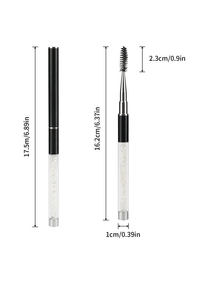 3Pcs Eyelash Brushes With Cap, Eye Brow Brush, Eyelash Mascara Brushes Wands Applicator Makeup Tools For Travel