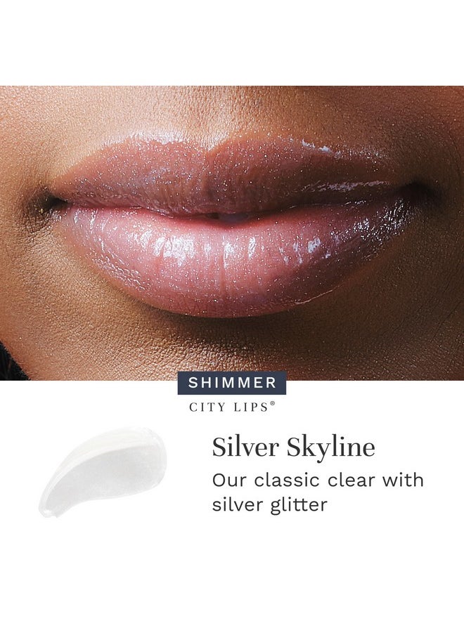 City Lips Plumping Lip Gloss Silver Skyline - High-Shine Gloss For Fuller, Younger-Looking Lips | Hydrating & Smoothing Lip Treatment Hyaluronic Acid
