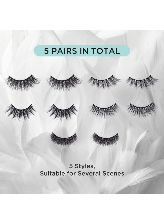 False Eyelashes 3D Faux Mink Eyelashes Handmade Luxurious Volume Fluffy Natural False Eyelashes Fluffy Long Soft Reusable Eyes Lashes Dramatic Eyelashes Combination Pack Cd004