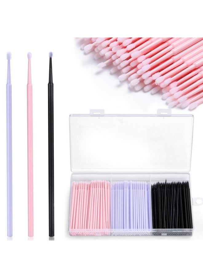 Disposable Micro Applicators Brushes,Jassins Eyelash Extensions Microfiber Wands Applicator Brush,False Eyelashes Brush Clean Mascara Swabs(2.0 Mm With Container)