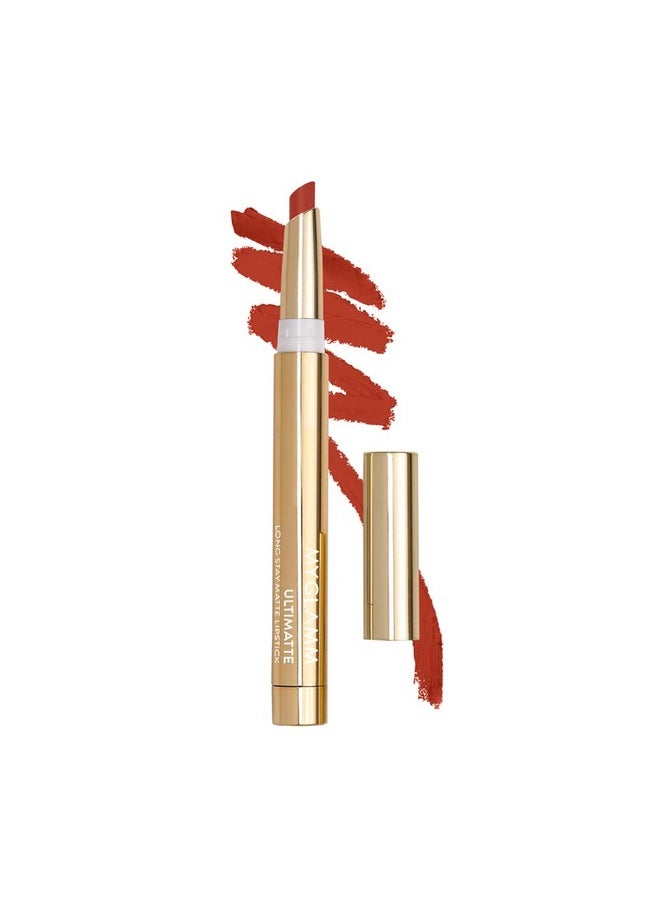 Ultimatte Long Stay Matte Lipstick - Diva (Red) | Long Lasting Lipsticks For Women With 12Hr Stay | Transfer Proof | Rich Colour | Moisturising, Lightweight Formula | 1.3G