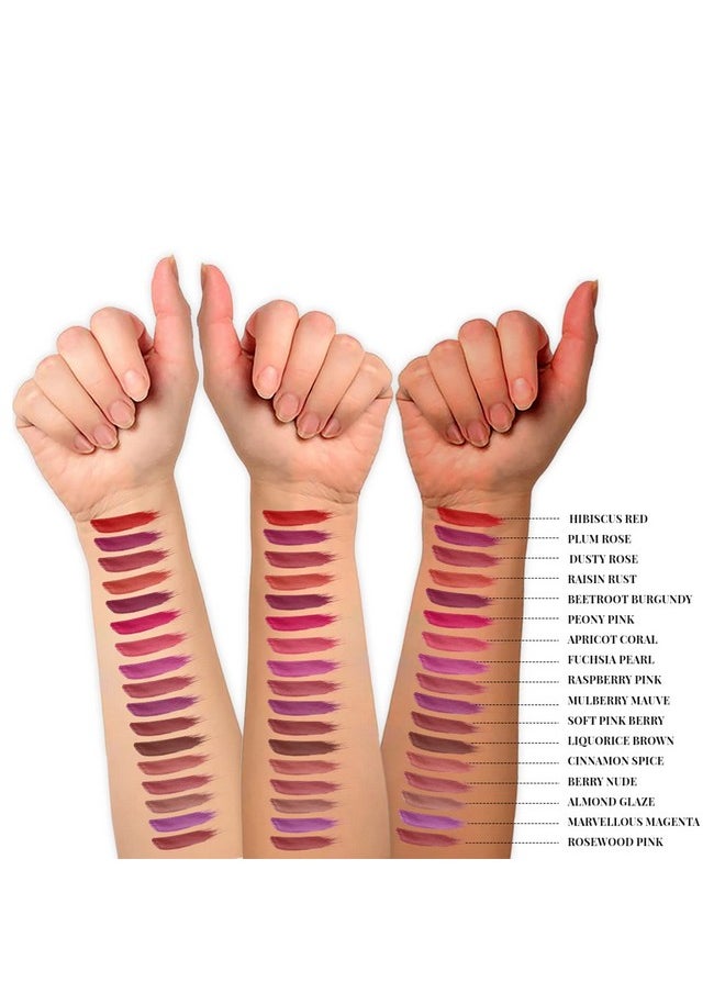 Ayurvedic Creamy Matte Long Lasting Liquid Lipstick, Lightweight & Hydrating Lip Colour With Liquorice & Sweet Almond Oil - Dusty Rose