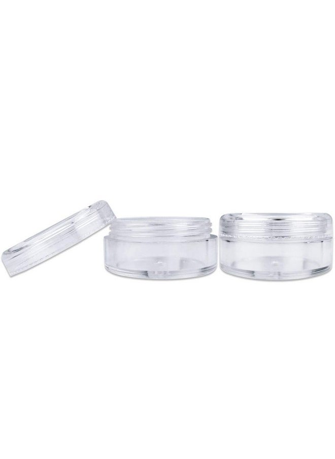 50 New Empty 5 Grams Acrylic Clear Round Jars - Bpa Free Containers For Cosmetic, Lotion, Cream, Makeup, Bead, Eye Shadow, Rhinestone, Samples, Pot, 5G/5Ml (Clear Lid (50 Jars)