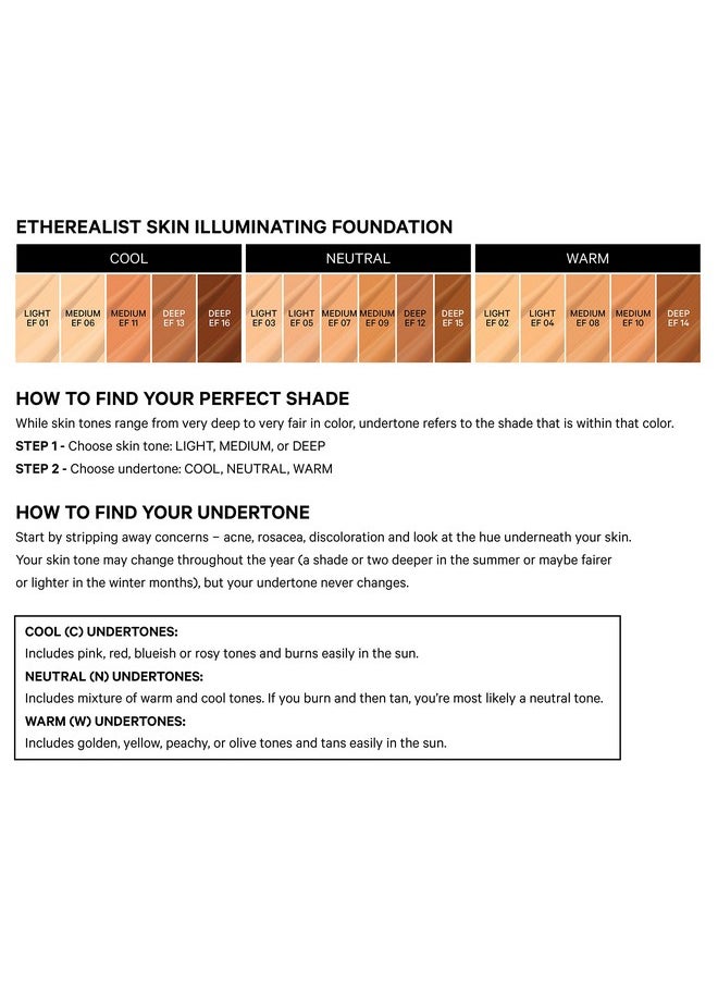 The Etherealist Skin Illuminating Foundation, Ef 15 (Deep) Shade: Comfortable, Shine-Free, Smooth, Moisturize. Medium To Full Coverage. Makeup Artist Go To. Even, Bright & Natural Look.