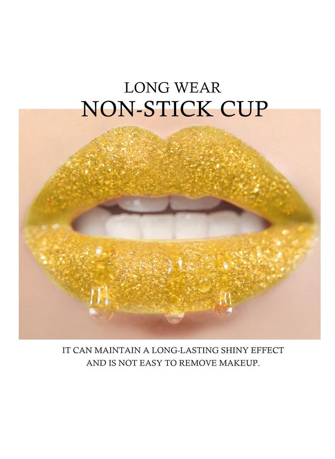 3 Colors Glitter Lip Kit, Diamond And Glitter Metallic Lip Powder With Lip Primer, Waterproof Long Lasting & Smudge Proof, Glitter Shimmer Sparkly Lip Cosmetic Without Sticky Flake Off Set D