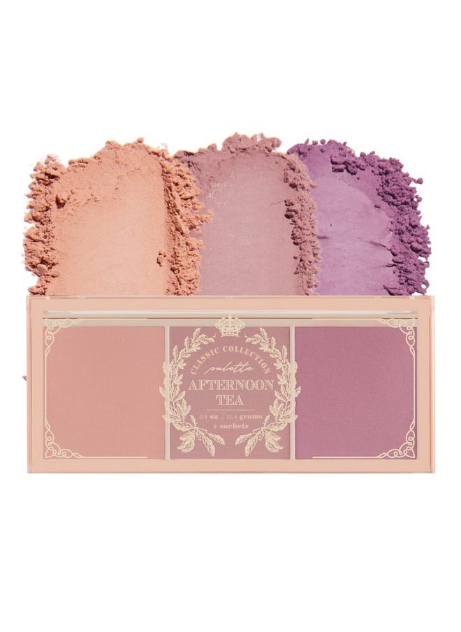 Palette - Afternoon Tea Blusher | Fruit Flavor For Cheek, Soft Pink, Peach, Lavender, 3 Shades Palette, Matte Powder Blush For Face & Cheeks, For All Skin Tones, 0.4Oz