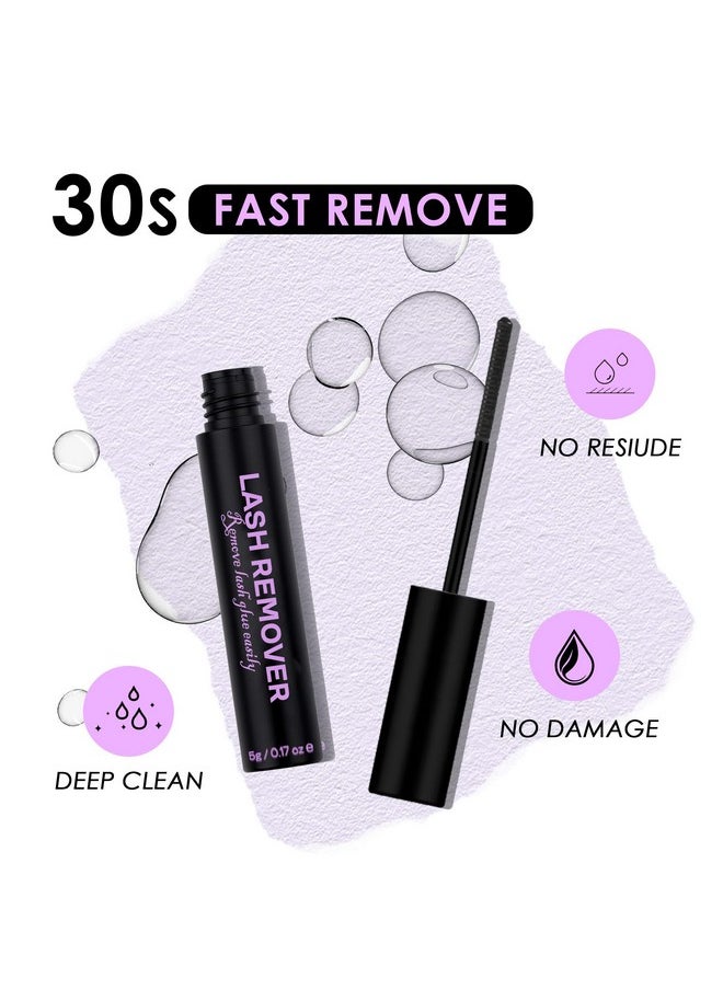 Lash Bond And Seal And Remover,Waterproof Lash Clusters Glue Easy To Use 3 In 1 Strong Hold Diy Eyelash Extension Kit Self Application 2 Pcs At Home