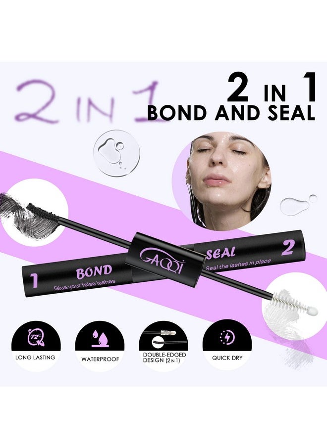 Lash Bond And Seal And Remover,Waterproof Lash Clusters Glue Easy To Use 3 In 1 Strong Hold Diy Eyelash Extension Kit Self Application 2 Pcs At Home