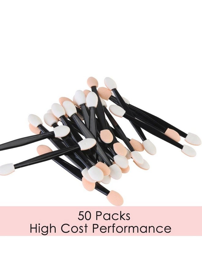 50Pcs Eyeshadow Applicators, Disposable Eyeshadow Sponge Brush Double-Sided Eye Makeup Sponge Applicators