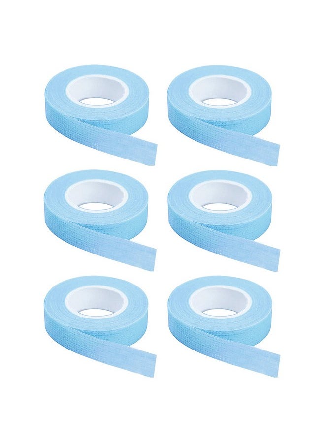 6 Rolls Eyelash Tape, Adhesive Fabric Eyelash Tapes, Adhesive Breathable Micropore Fabric Tape For Eyelash Extension Supply,9 M/10 Yard Each Roll (Blue)