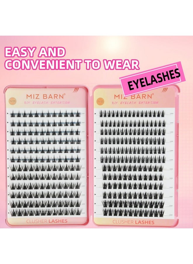 312Pcs Cluster Diy Lash Extensions Individual Lashes Ultra-Large Capacity Wispy Thin Band Individual Cluster Lashes Kit For Self Application (4 Styles Mixed)