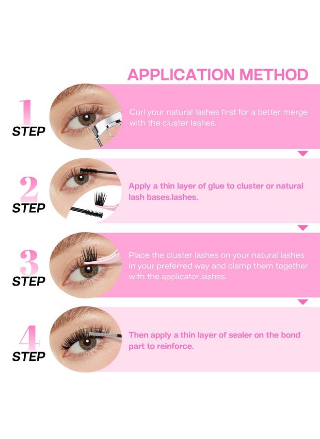 Lash Glue, Cluster Lash Glue For Diy Lash Extensions Super Strong Hold 48 Hours Long Lasting Lash Extension Glue For Lash Cluster Waterproof Non-Irritating Fast Drying Lash Glue