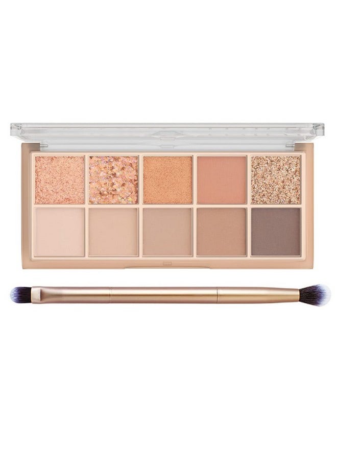 Matte Nudes Eye Shadow Palette - Ultra Pigmented Blendable And Long-Lasting Matte, Shimmer, And Metallic Finishes Eyeshadow With Brush - Eye Makeup For Smok, Natural And Bold Looks (Caramel Pumpkin)