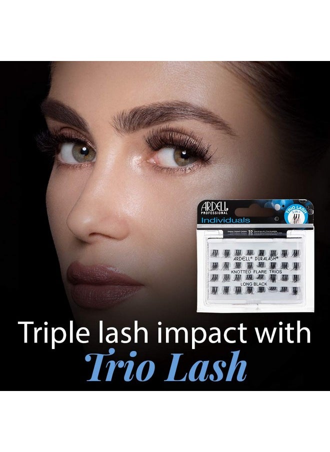 False Eyelashes Individual Trios Long Black 4 Pack