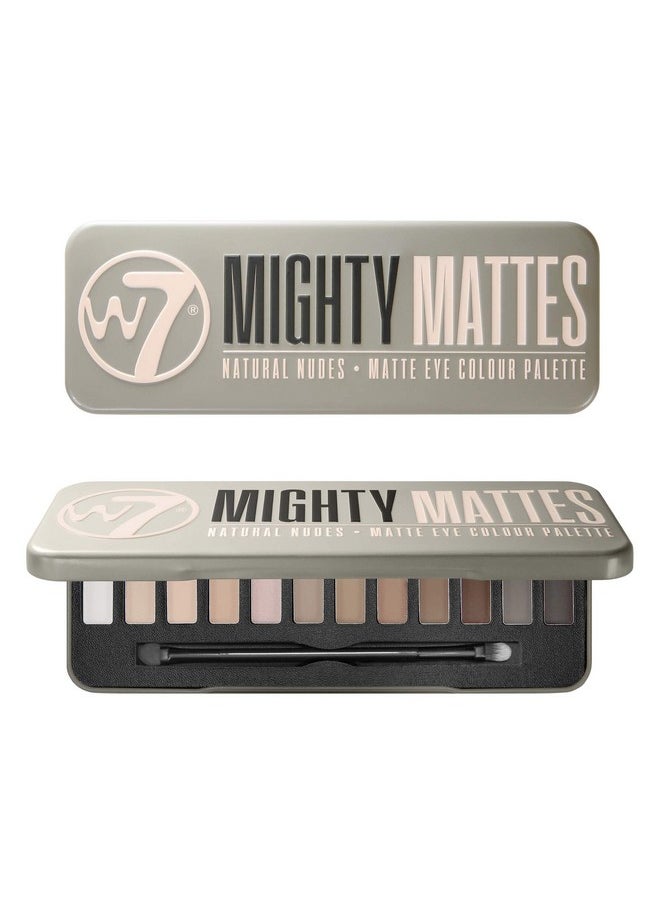 Mighty Mattes Eyeshadow - 12 Matte Nude Colours - Flawless & Natural Long-Lasting Makeup Palette