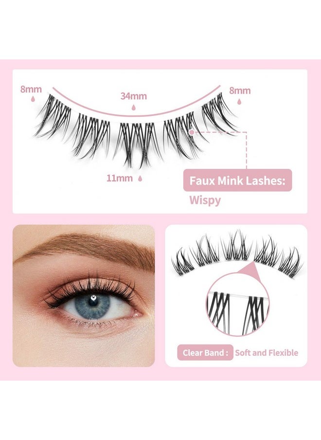 10 Pairs Lashes Wispy Mink Lashes Fluffy Eye Lashes Natural Look Clear Lash Band Fake Eyelashes Pack