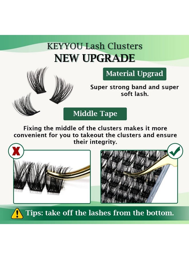Lusters,96 Pcs Cluster Lashes D Curl 10-18Mix Diy Lash Extensions Eyelash Clusters,Keyyou Volume Wispy Individual Lashes Soft&Comfortable Easy Diy At Home(Y01,D-10-18Mix)