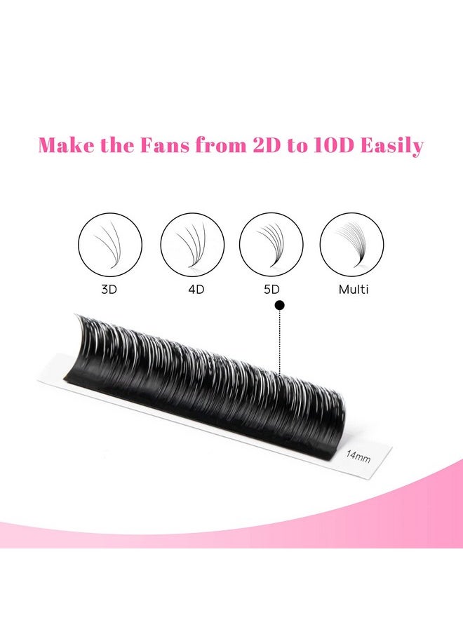 Easy Fan Lash Extension Rapid Blooming Volume Eyelash Extensions C Cc D Dd J B L Curl 0.03-0.12Mm Thickness Easy Fan Volume Lashes Self Fanning Eyelashes Extension (D-0.07,14-19Mm)
