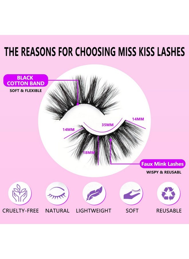 6 Pairs Lashes, Long Volume Wispy Lash, Soft Fluffy Faux Mink Eyelashes, Manga Russian C Curl Eye Lash, 3D False Lashes Strip 18 Mm