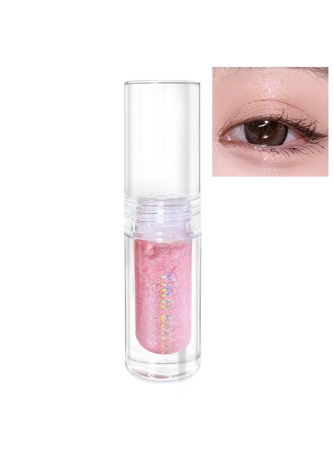 Liquid Glitter Eyeshadow, Pigmented, Long Lasting, Quick Drying, Easy To Apply, Loose Glitter Glue For Eye Crystals Makeup (Peach And Purple Colorful Pearl 03)