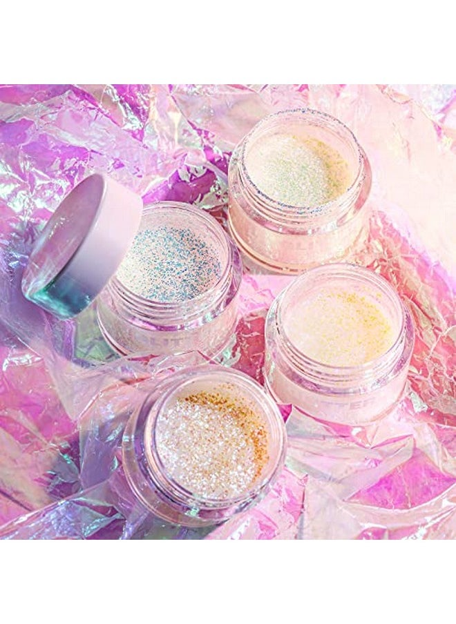 Holographic Body Glitter Gel - Cosmetic-Grade, Christmas Glitter Makeup For Face, Body, And Hair, Safe And Easy To Use, Perfect For Festivals Parties, Vegan & Cruelty Free (02 Stardust Pink)