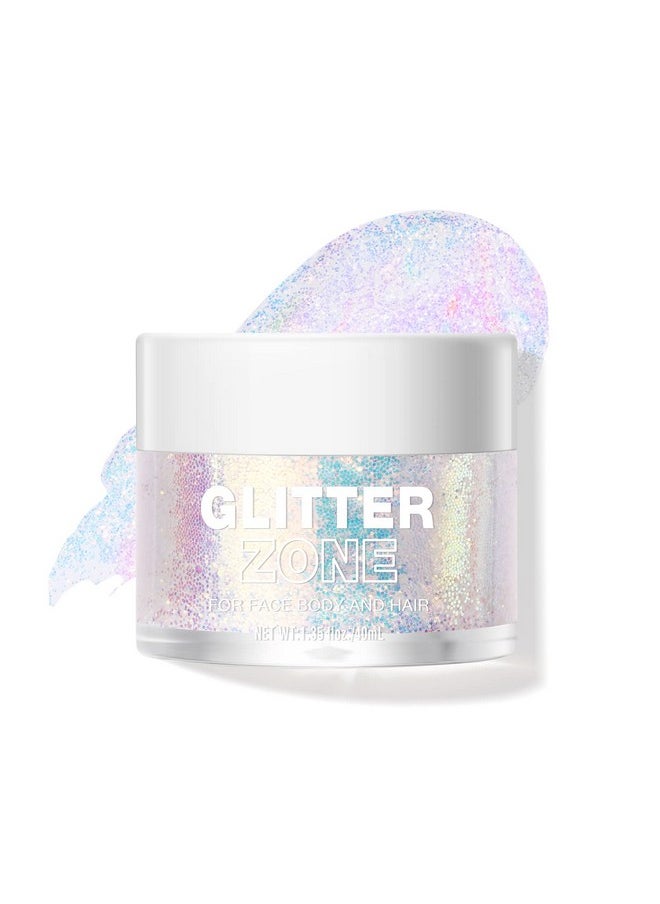 Holographic Body Glitter Gel - Cosmetic-Grade, Christmas Glitter Makeup For Face, Body, And Hair, Safe And Easy To Use, Perfect For Festivals Parties, Vegan & Cruelty Free (02 Stardust Pink)